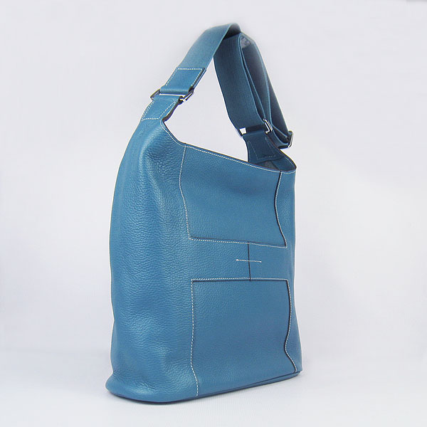 Knockoff Hermes Good News H Women Shoulder Bag Blue H2801 - Click Image to Close